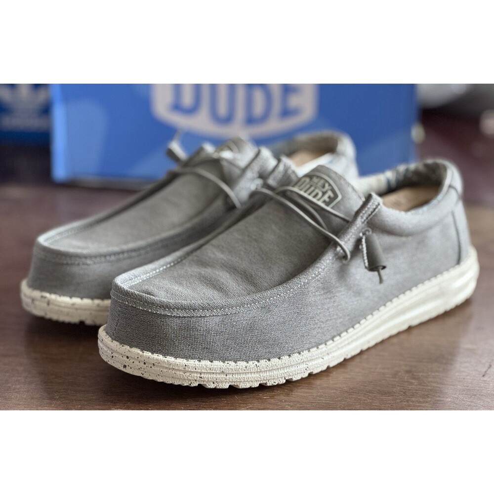 Men’s Size 13 Hey Dude Wally Stretch Canvas Iron 40022-1HO New In Box